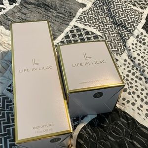 Life in Lilac Reed diffuser & soy candle. Scent: Down to Earth-Sandal & Vetiver